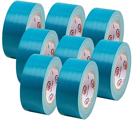 Alfa 8x UV-beständiges Klebeband Gewebeband blau 35 mm x 25 m Panzer-Tape Duct Tape