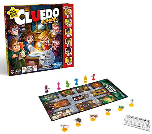 Hasbro Gaming Cluedo Junior Brettspiel für Kinder ab 5 Jahren, Das Rätsel um das zerbrochene Spielzeug, klassisches Detektivspiel für 2-6 Spieler