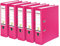 Original Falken 5er Pack PP-Color Kunststoff-Ordner. Made in Germany. 8 cm breit DIN A4 Pastell-Farbe pink Vegan Ringordner Aktenordner Briefordner Büroordner Plastikordner Schlitzordner