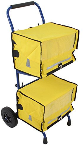 Paperlino Zeitungswagen inkl. 2 Zeitungstaschen - Aufbau ohne Werkzeug - Ideal für Zustellung von Zeitungen, Zeitschriften, Flyer, Prospekten etc. - Zeitungsroller, Prospektwagen - Zustellbedarf