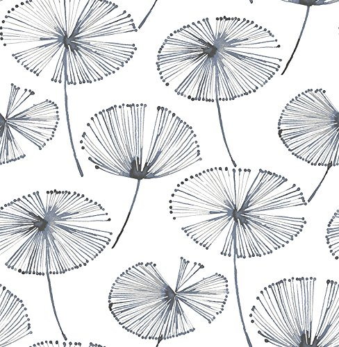 NuWallpaper NU2683 Aya Peel & Stick Wallpaper, Navy