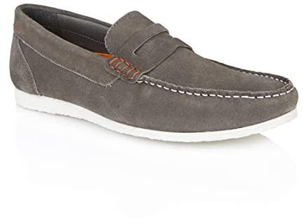 Silver Street London Stanhope Mens Casual Suede Slip on Loafers Sizes 7-12 (11 UK, Grey)