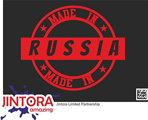 JINTORA - Autoaufkleber Tuning - Auto Aufkleber - Made in Russia - 121x99 mm - Auto Sticker Bus Fenster Heckscheibe Camper wetterfest Outdoor Sticker Auto Deko LKW Tuning Selbstklebend - rot