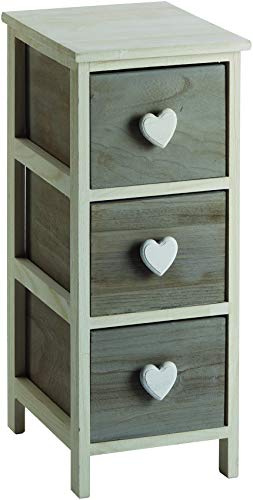 King Collection King Home Kommode mit Herz, grau/weiß