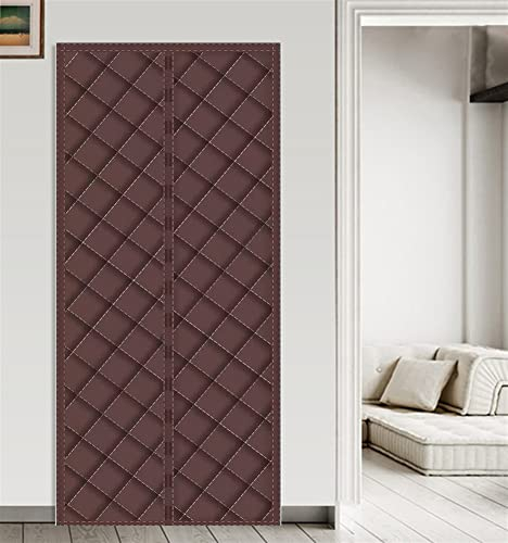 Liveinu Wärmeschutzvorhang Magnet Thermo Türvorhang Isolier Schutz Panel-Isolierung Thermovorhang Verdunklungsgardine Wasserdicht Winddicht Geräuschisolierung für Balkontür Wohnzimmer 100x200cm Braun