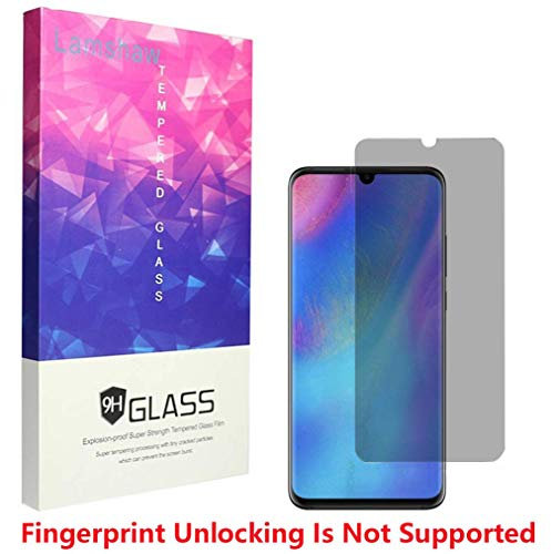 LvBu Blickschutzfolie für Huawei P30 Pro- Privacy Displayschutz mit 9H Härte - Anti-Spy Sichtschutzfolie mit Sichtschutz Filter - Blasenfrei (Schwarz)