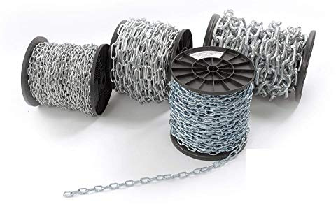 Strong Heavy Duty Steel Chain BZP Bright Zinc Plated Side Welded Security Links (10m, 8mm)