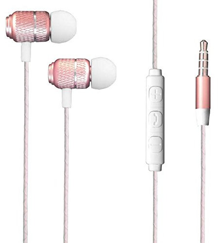 Earphone for Huawei P30 P30 Pro P30 Lite/P60 P60 Pro/P50 P50 Pro/P40 Pro Plus/P20 Plus Earphone - Wired Bass Stereo In-ear Headphone Headset Earbuds with Remote Microphone with 3.5mm Jack (ROSE GOLD)