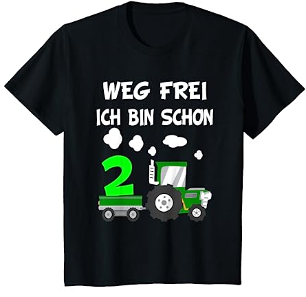 Kinder 2. Geburtstag Weg Frei Ich bin schon 2 Jahre Traktor Trecker T-Shirt