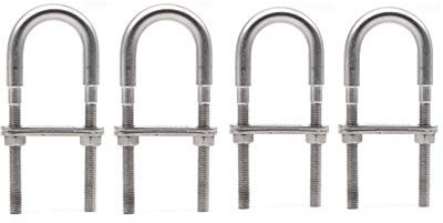 Faspiroty Stainless Steel Boat Stern/Bow Tie Down Eye U Bolt Marine M8x100MM Pack of 4