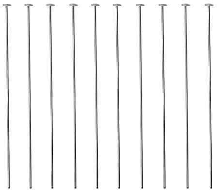 DIY925 20 Stück Kopfstifte Prismenstifte 925 Sterling Silber 70mm x Ø 0,5mm Kopf 1,8mm für Kettelstifte Ohrhänger Schmuckherstellung DIY