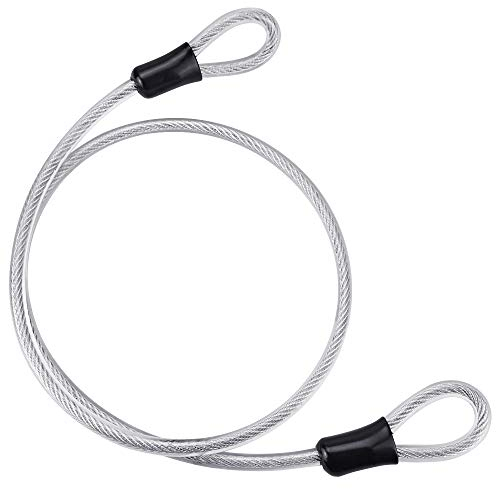 TANCUDER Cable de Alambre Cuerda de Acero de Doble Lazo Dispositivo Antirrobo Cable de Seguridad de Acero Inoxidable Cuerda de lazo Flexible para Bicicletas Motocicletas Puertas de Vidrio