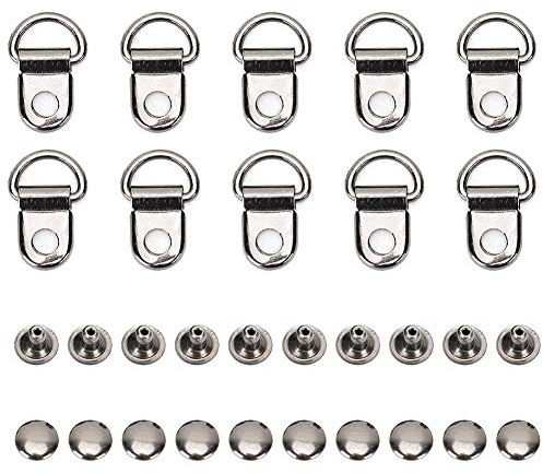 Brass Double Cap Rapid Rivet Shoelace Hook Rivet Boot Lace Buckle Stud Fasteners Metal D Ring for Shoe Bag Leather