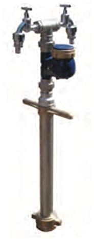 Trinkwasser Wassermess Standrohr 2x Zapfhahn 3/4 DN80 Wasserzähler