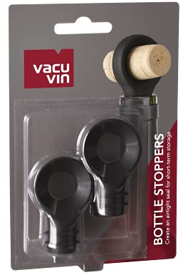 Vacu Vin Flaschenverschluss 2er Set Schwarz, 5 cm