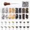 Mardatt Assortiment de 201 rivets en forme d'étoile en métal 11/15/20/22 mm pour maroquinerie, travaux manuels, vêtements, sacs, ceintures, colliers de chien, chaussures, bricolage (Gris