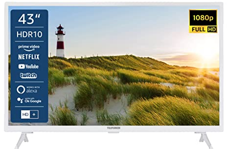 TELEFUNKEN XF43K550-W 43 Zoll Fernseher/Smart TV (Full HD, HDR, Triple-Tuner) - 6 Monate HD+ inkl.