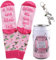 Gin-Socken EN (37-42) mit Gin Schlüsselanhänger in einer Design-Dose, Geschenke für Frauen und Männer, If you can read this, bring me Gin, Geburtstagsgeschenk (Rosa)
