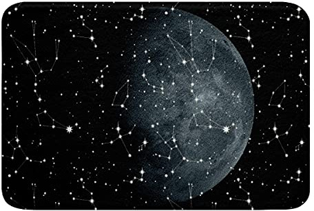 Konstellation 16 X 24 Galaxie Serie Badematte für Badezimmer, Mystery Cosmic Star Teppich, Weltraum Planet Fußmatte, Rutschfester Weicher Duschteppich