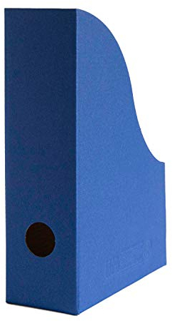 10 x PresentFill® Kleine Stehsammler Zeitschriftensammler Stehordner für DIN A5 Format aus 100% Recycling Karton - Made in Germany für Schreibtisch, Archiv und Aufbewahrung (Saphir Blau)