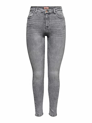 ONLY Damen Onlpower Mid Push Up Sk Azg937 Noos Jeans, Grey Denim, XS EU