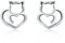 Mädchen Ohrringe 925 Sterling Silber Post Hypoallergene Schraubverschluss mit Sicherheit ohrstecker versch Ohrringe für Kinder Mädchen Damen Schmuck (Herz Katz)