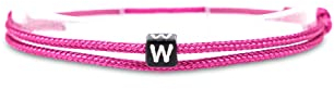 Made by Nami Surfer-Armband Personalisiert mit Buchstabe - Damen Herren Mädchen Pärchen-Armband individualisiert - Freundin Freundschaftsarmband Geschenk - Wasserfest & Verstellbar (Pink A)