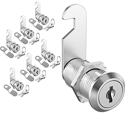 inBovoga 6 Pack Schrankschlösser mit Schlüsseln, 1-1/8 Cam Lock gleichschließend, sichere Dateien Schubladen Mailbox RV ToolBox Lock Ersatzschlösser, Zinklegierung