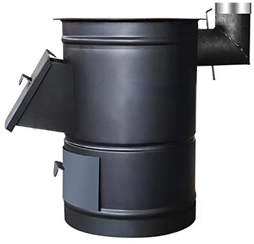 YYUINU Forno a legna portatile in acciaio per uso interno ed esterno, per tende, ville, pavimenti, riscaldamento e cucina; 40 cm