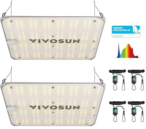 VIVOSUN Grow Lamp 100 W Full Spectrum Plant Lamp with Samsung Diodes Grow Light for Indoor Plants Seedling Vegetative and Flower in 60 x 60 cm, 90 x 90 cm Grow Tent, Greenhouse VS1000E Pack of 2