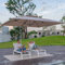 PURPLE LEAF Parasol Déporté Rectangulaire 2,7 x 3,65 m avec LED, Parasol De Jardin Extérieur Toit à Double Rotatif 360°, Parasol Excentré Inclinable, Parasol Terrasse Extérieur, Beige