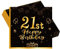 Schwarz Gold 21. Geburtstag Party Servietten 20 Stück 21. Geburtstag Deko Servietten mit Hochwertige Papier 33x33cm Geburtstagsservietten für Manner Frauen 21. Geburtstag Party Tisch-Dekoration