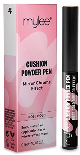 Mylee Air Cushion Chrom-Puderstift - Rose Gold - Holographische Nagelpuderdekoration, glänzender metallischer Spiegeleffekt - langlebig, DIY Nagelkunst, Manikürewerkzeug