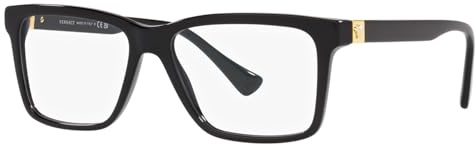 Versace VE 3328 GB1 Black Plastic Rectangle Eyeglasses 56mm