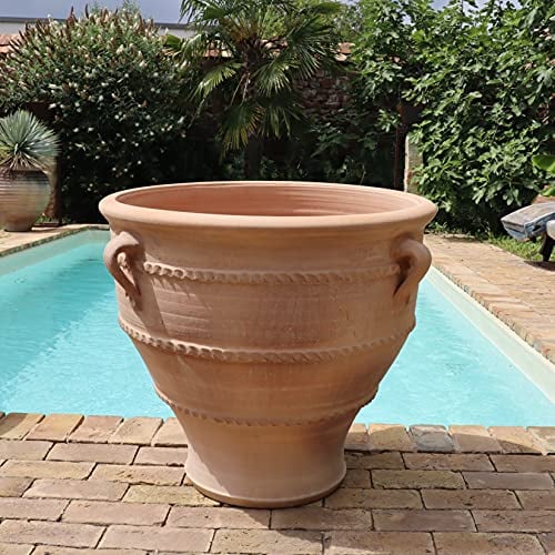 100% handgefertigter Terracotta Pflanzkübel Rosa 2 70cm aus Griechenland - Exklusive & natürliche Atmosphäre für Ihren Garten & Zuhause