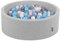 KiddyMoon Piscina De Bolas 90X30cm/200 Bolas para Ninos Hecha En La UE, Gris Clro:Gris/Blanco/Transparente/Babyblue