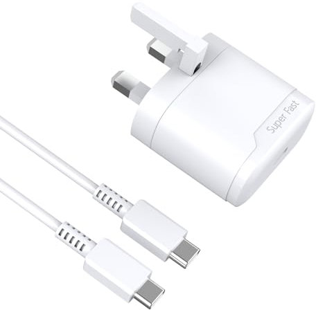 for Samsung Phone Fast Charger USB C Plug and Cable for Galaxy S25, S24, S23, A26, S22, S21, S20, A15, A14, A56, A55, A54, A36, A25, S23+, S22+, S21+, S25 Ultra, S24 Ultra, A05S, A35 Charge (UKCA)