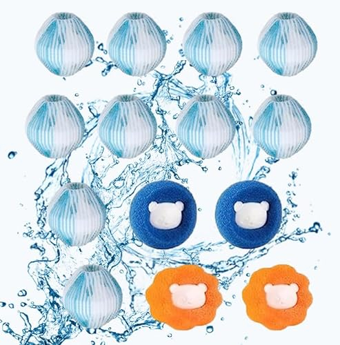 SIGANDG Tierhaarentferner Waschmaschine,Fusselbälle für Waschmaschine,Haustier Haarentferner, Fusselentferner,Anti-Wicklung Waschbälle,Geeignet für Waschmaschine Trockner(14 Pcs)