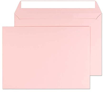 5 x 7 / 133mm x 184mm Coloured Envelopes Great for Greeting Cards, Wedding Invitations, Crafts, Business/Office - Pack of 50 Envelopes (Light Pink Peel & Seal)
