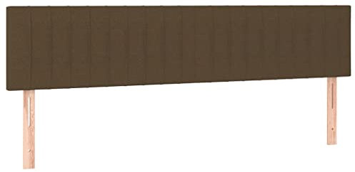 vidaXL Kopfteil 2 STK., Bettkopfteil mit Holzbeinen, Höhenverstellbar Polsterkopfteil für Bett, Betthaupt Bettzubehör Schlafzimmer, Dunkelbraun 90x5x78/88cm Stoff
