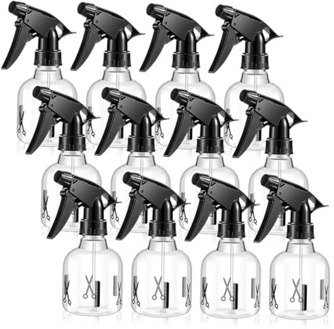 Angoily Botella De Spray Recargable Para Cabello y Plantas 12 Unidades 250 Ml Pulverizador De Agua Fina Para Peluquería y Cuidado De Mascotas Uso Profesional y Doméstico