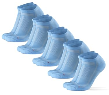 DANISH ENDURANCE Kurze Laufsocken, 3 & 5 Paar Sommer Sportsocken, Schweißableitend, Unisex, für Damen & Herren, Hellblau 5 Paar, 39-42