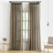Vision Home Braune Plissee-Vorhänge, halbtransparent, strukturiertes Leinen-Mischgewebe, lichtfilternd, Wohn-, Schlafzimmer, Quetschfaltenvorhänge mit Haken, 2 Paneele, 2,7 m x 101,6 cm B x 274,3 cm L