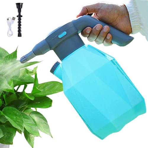 Spruzzatore elettrico, spray a spruzzo elettrico USB 2L, 2 Spruzzatore a pressione da 2000 mAh con spruzzatore in scala dell'ugello di estensione per giardinaggio annaffiato, blu, spruzzatori