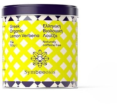 Symbeeosis Infusión Orgánica Griega de Verbena de Limón - Té para el Alivio del Estrés y Ayuda para Dormir con Propiedades de Ayuda Digestiva - Mezcla Enriquecida con Extracto Seco de Verbena de Limón