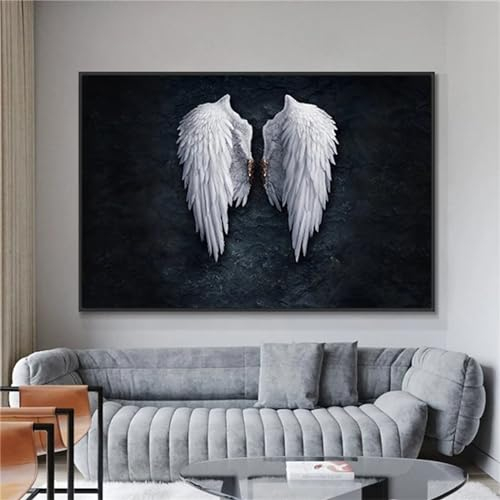 Senyanr Engelsflügel Leinwandbilder Kunstdruck Moderne Wandbild für Badezimmer Wohnzimmer Wanddekoration 80x120cm