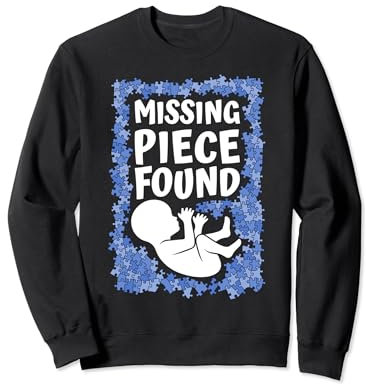 Expecting Mom Pregnancy Reveal Missing Piece Found Baby Boy Sweatshirt