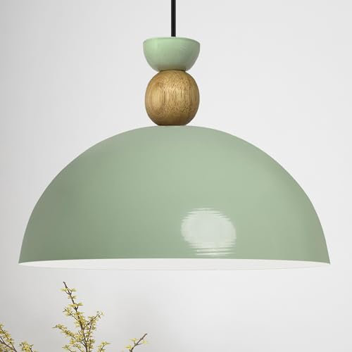 bamyum Yimpi Küchenlampe Hängend Vintage Ø30 cm, Lampenschirm Hängelampe Esstisch Wohnzimmer, Küchenlampe Hängend Minzgrün, Hängelampe Küche, Pendelleuchte Wohnzimmer, Pendelleuchte Vintage Industrial