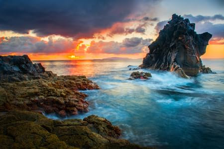 Poster-Bild 90 x 60 cm: Wunderschöner Sonnenuntergang auf der Insel Madeira (116644888)