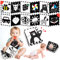 BBWOO kontrastbuch baby, Stoffbuch Baby, schwarz weiss spielzeug baby, kontrast spielzeug baby, Kontrastkarten Baby Spielzeug 0 6 Monate Mit Beißring, neugeborenen geschenke geburt junge mädchen
